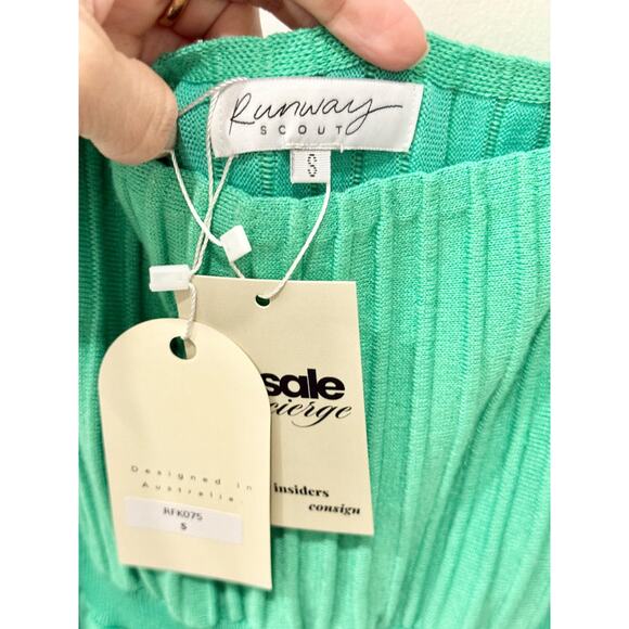 NWT Runway Scout Alexa Sleeveless Knit Midi Slip Dress Emerald Green Women's S - Picture 7 of 7